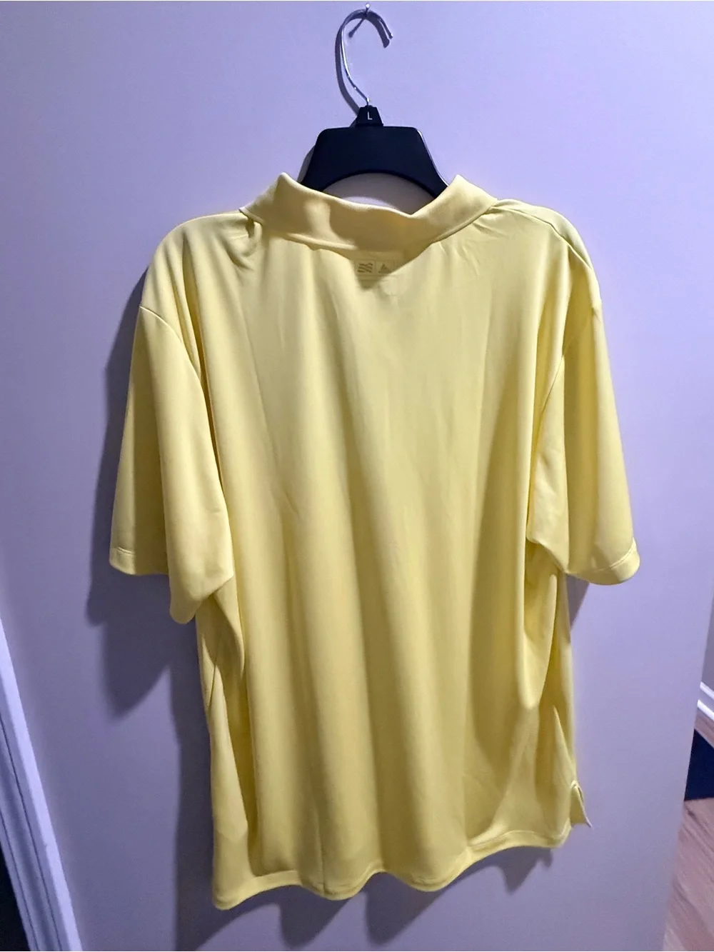 adidas Men’s Light Yellow Polo Shirt with Sleeve Logo